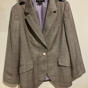 Brooks Brothers Taupe Plaid Women's Blazer
